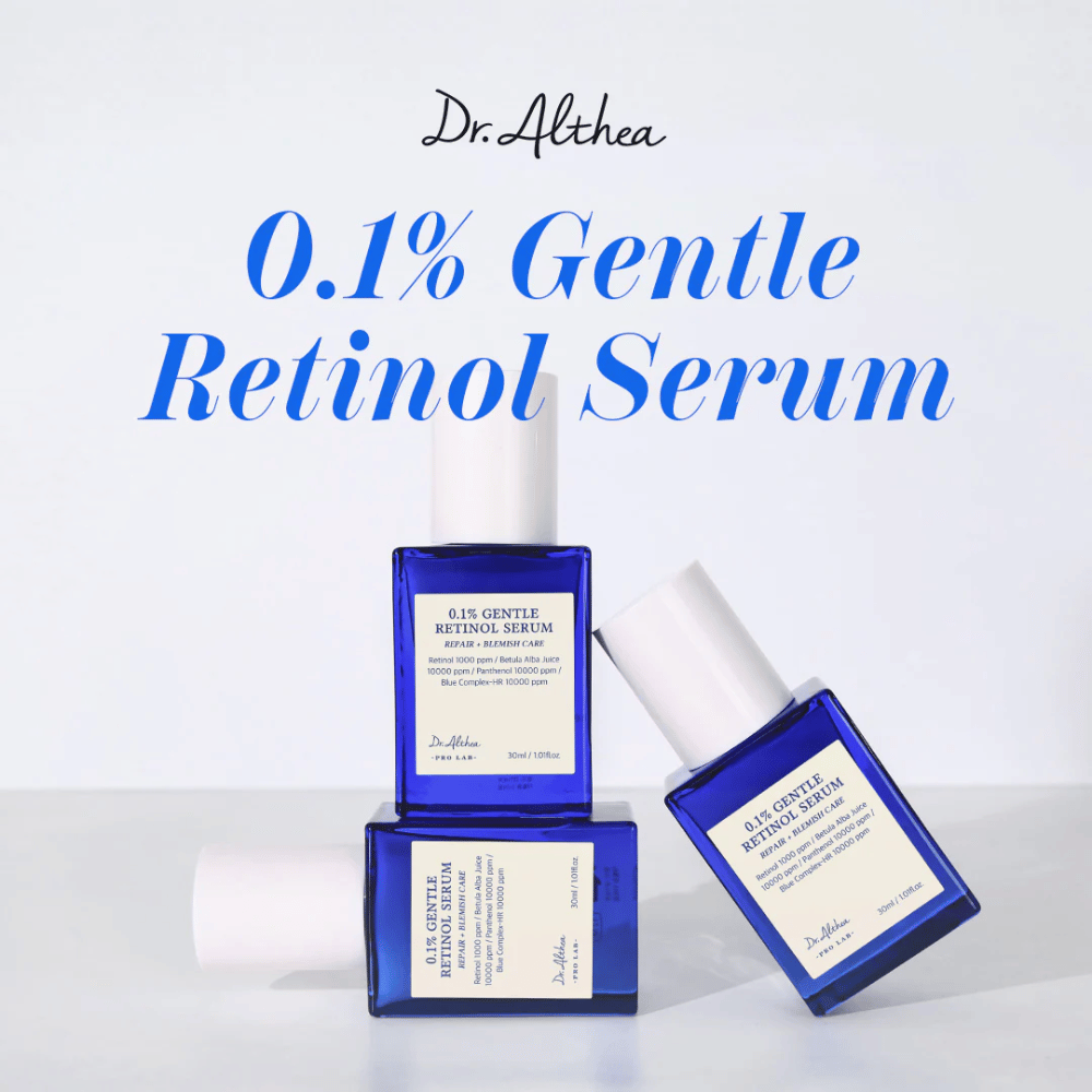 Bild von Dr. Althea 0.1% Gentle Retinol Serum – ein sanftes, aber effektives Serum, das die Haut pflegt, Falten reduziert und jugendlichen Glanz fördert.