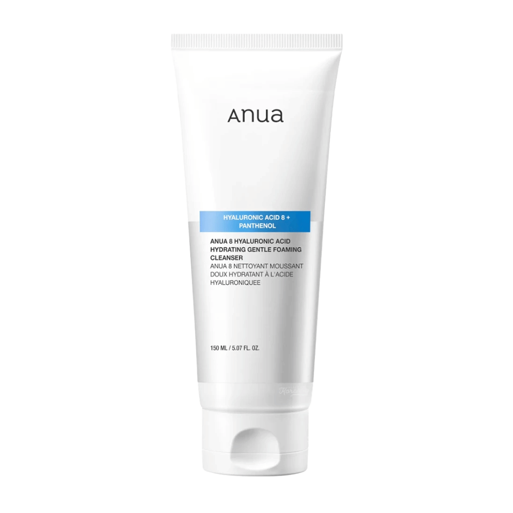 Anua 8 Hyaluronic Acid Hydrating Gentle Foaming Cleanser ist eine sanfte Reinigungscreme, die acht Arten von Hyaluronsäure und Panthenol kombiniert, um intensive Feuchtigkeit zu spenden und die Hautbarriere zu schützen. Sie erzeugt einen weichen und reichhaltigen Schaum, der Schmutz und Make-up effektiv entfernt, ohne die Haut auszutrocknen.
