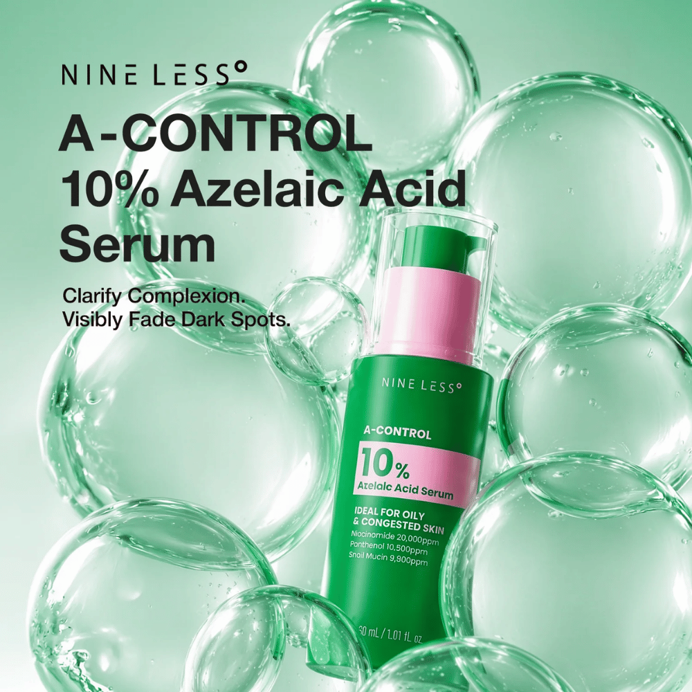 NINELESS A-Control 10% Azelaic Acid Serum 30 ml – koreanisches Serum mit Azelainsäure gegen Unreinheiten, Pigmentflecken und für einen ebenmäßigeren Hautton.