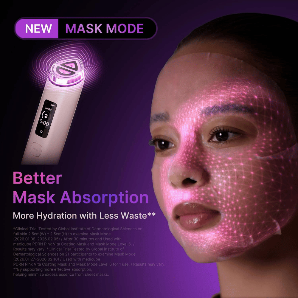 medicube AGE-R Booster Pro X2 Mask Mode für verbesserte Absorption von Gesichtsmasken und erhöhte Feuchtigkeitsversorgung