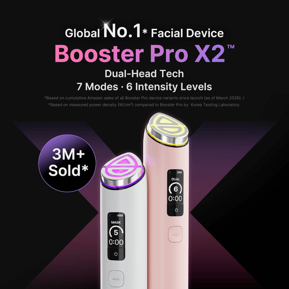 medicube AGE-R Booster Pro X2 fortschrittliches Hautpflegegerät mit Dual-Head Tech, sieben Behandlungsmodi und sechs Intensitätsstufen