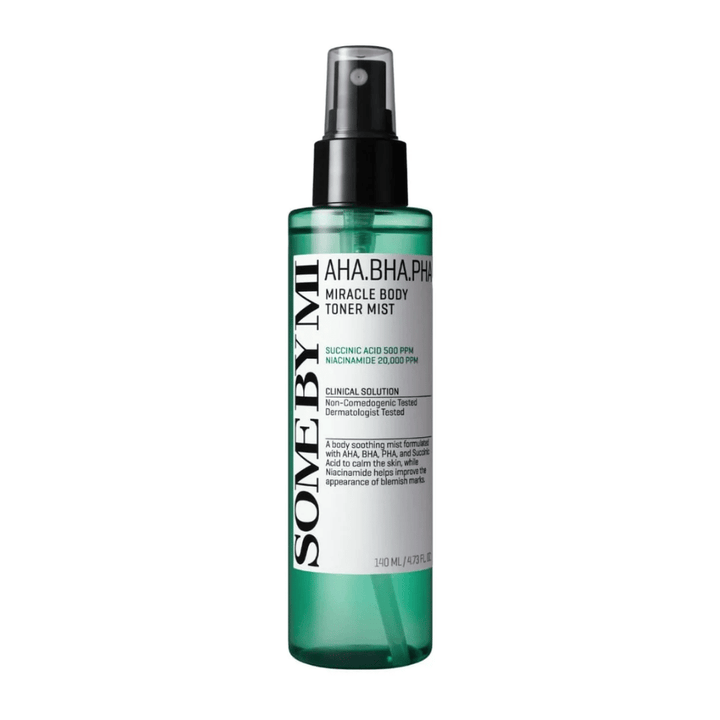 Some By Mi AHA BHA PHA Miracle Body Gesichtswasser Mist Körperspray – koreanischer exfolierender Nebel, der hilft, Poren zu reinigen, Pickel zu reduzieren und einen gleichmäßigeren Teint zu erzielen.
