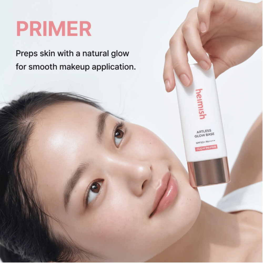 Heimish Artless Glow Base SPF50+ PA++++ wird als primer vor dem Make-up verwendet, für eine ebenmäßige Basis mit natürlichem Glow.