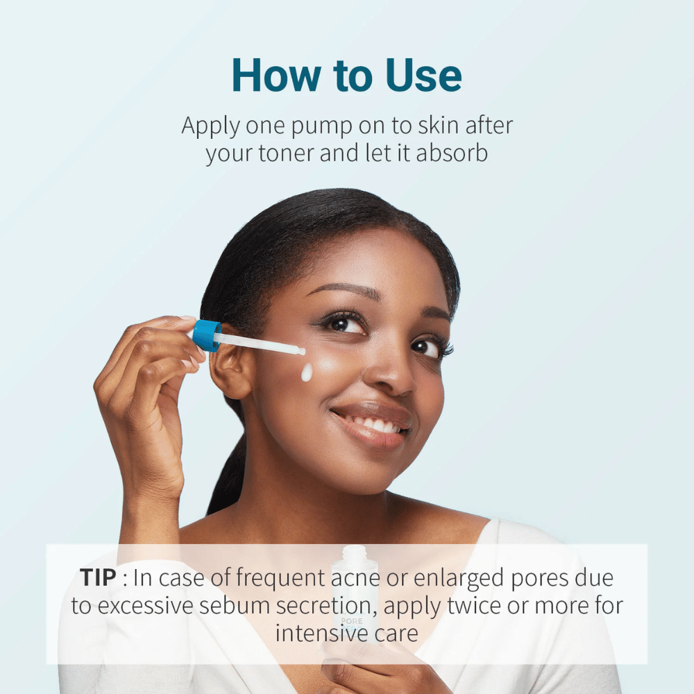 Be The Skin BHA+ Pore Zero Serum wird mit einer Pipette nach dem Gesichtswasser aufgetragen