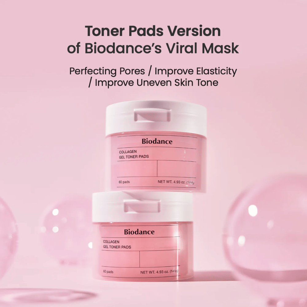Biodance Collagen Gel Toner Pads kombiniert Kollagen und pflegende Inhaltsstoffe, um die Poren zu verfeinern, die Hautelastizität zu verbessern und den Hautton zu glätten. Perfekt für eine tägliche Auffrischung und strahlende Haut.