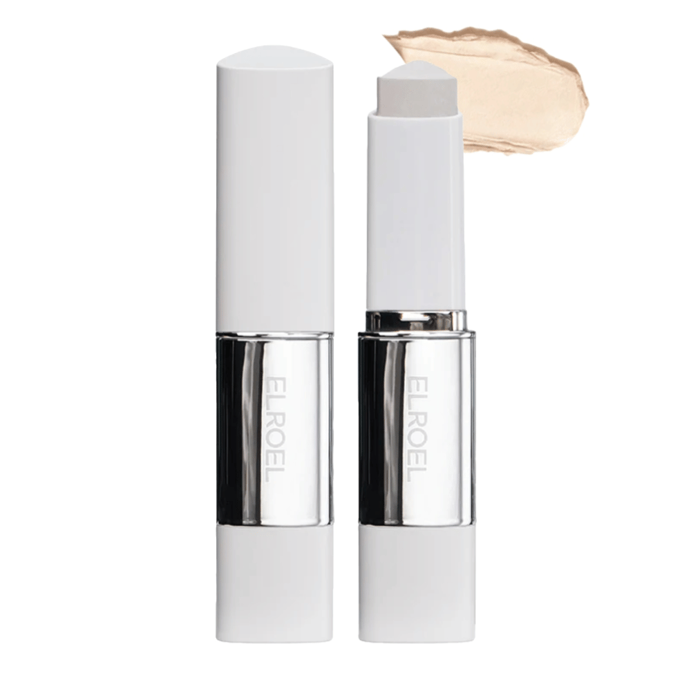 ELROEL Blanc Cover Cream Stick concealer in einem hellen Farbton mit cremiger Textur, die eine gleichmäßige Deckkraft und ein natürliches Finish bietet.