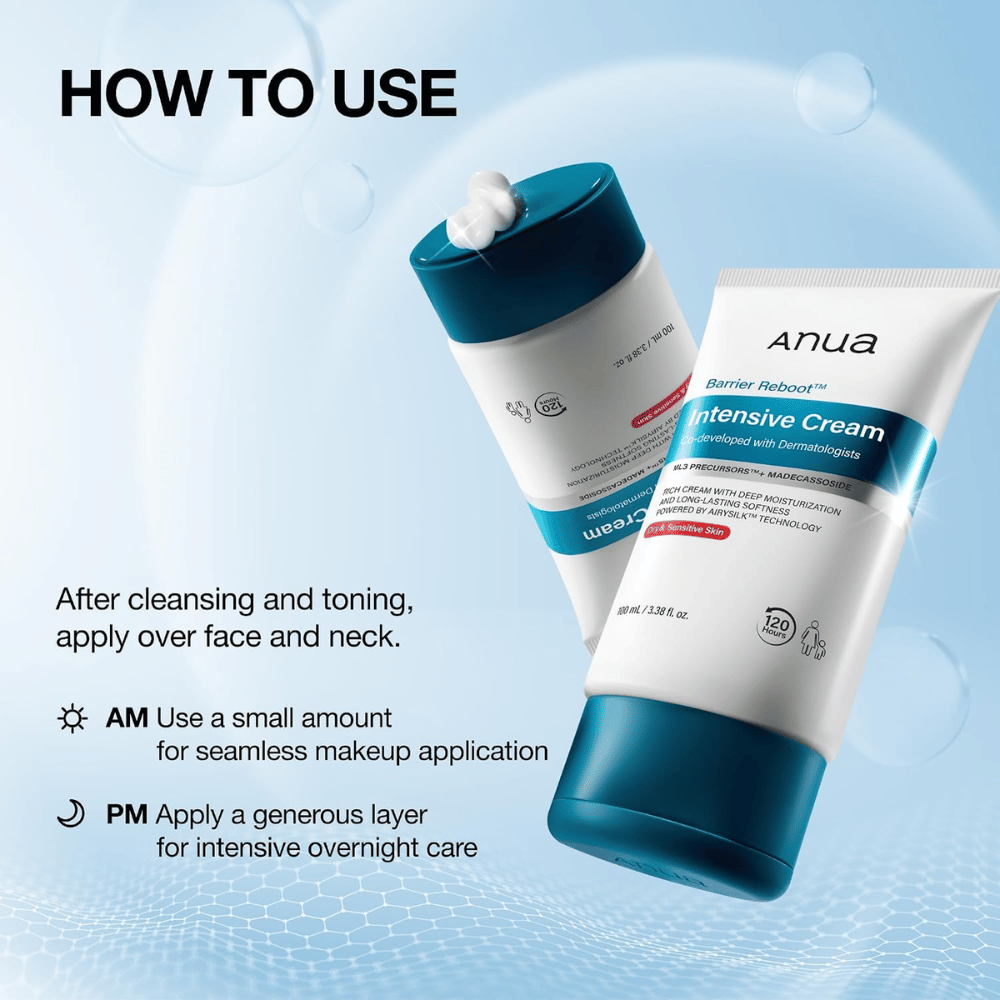 1. Anua Barrier Reboot Intensive Cream 100ml – Anwendung der feuchtigkeitsspendenden Gesichtscreme morgens und abends