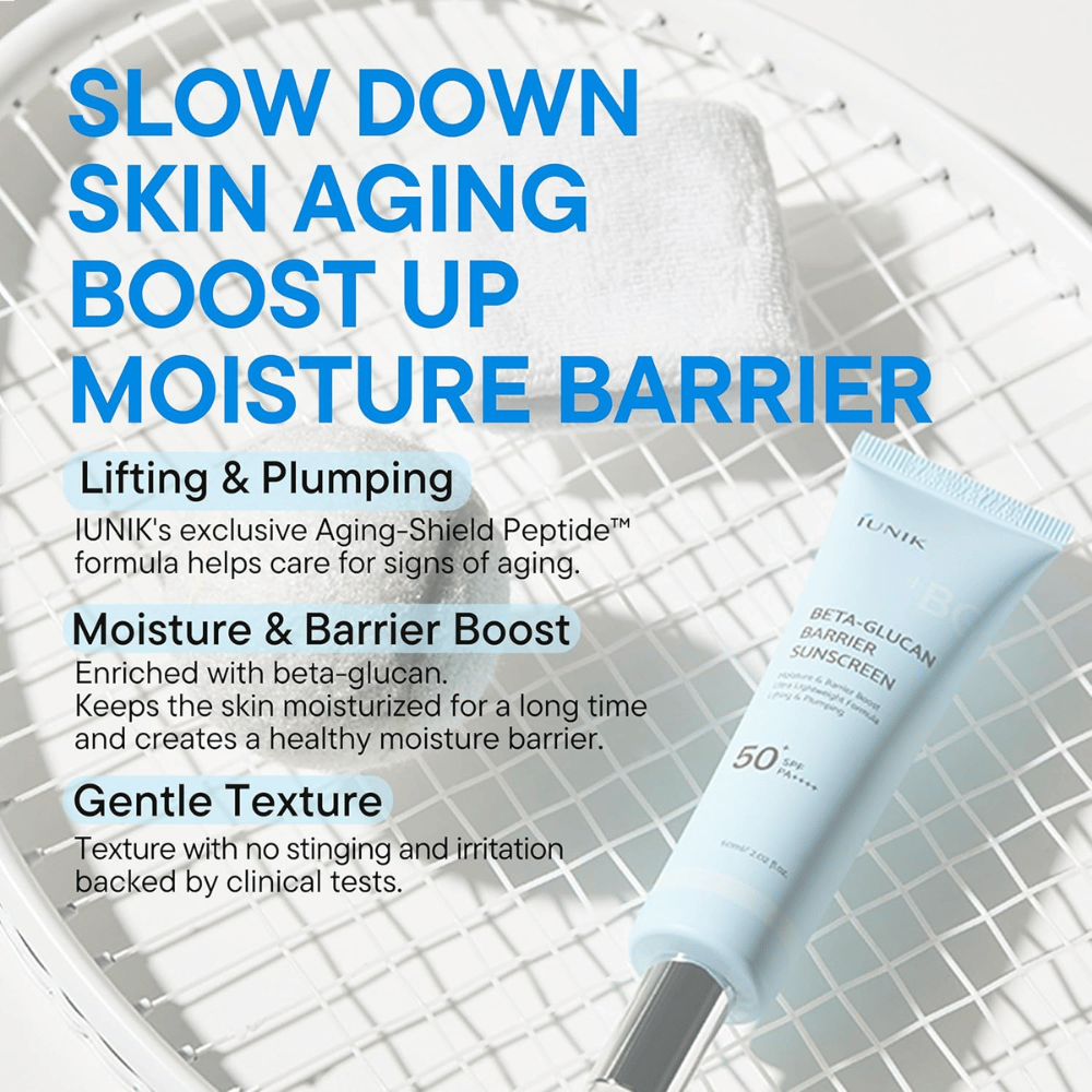 iUNIK Beta-Glucan Barrier Sunscreen SPF50+ PA++++ feuchtigkeitsspendende Sonnencreme ohne White Cast für alle Hauttöne