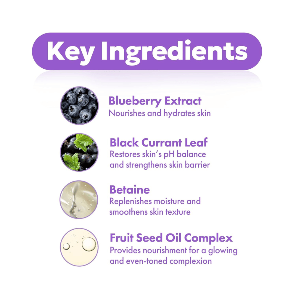 Schlüsselinhaltsstoffe in FRUDIA Blueberry Hydrating Intensive Cream mit Blaubeerextrakt, Schwarze Johannisbeerblättern, Betain und Fruchtsamenölkomplex