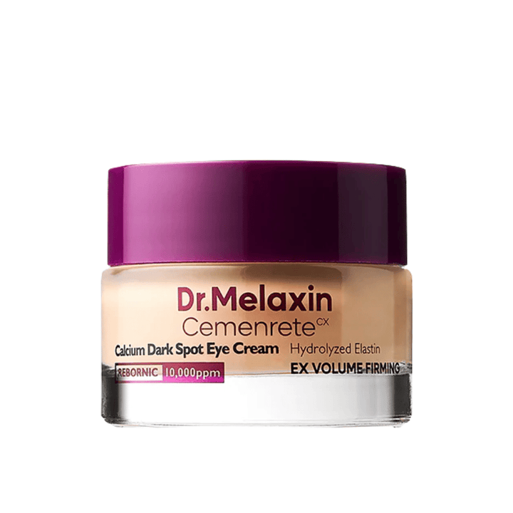 Dr.Melaxin Cemenrete Calcium Dark Spot Eye Cream in voller Ansicht vor weißem Hintergrund, koreanische Augencreme, die Pigmentierung, müde Haut und Alterszeichen entgegenwirkt.
