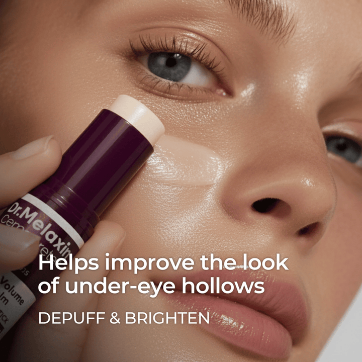 Dr. Melaxin Calcium Volume Multi Balm wird unter den Augen verwendet, um Schwellungen zu reduzieren, aufzuhellen und sichtbare Vertiefungen zu verbessern.