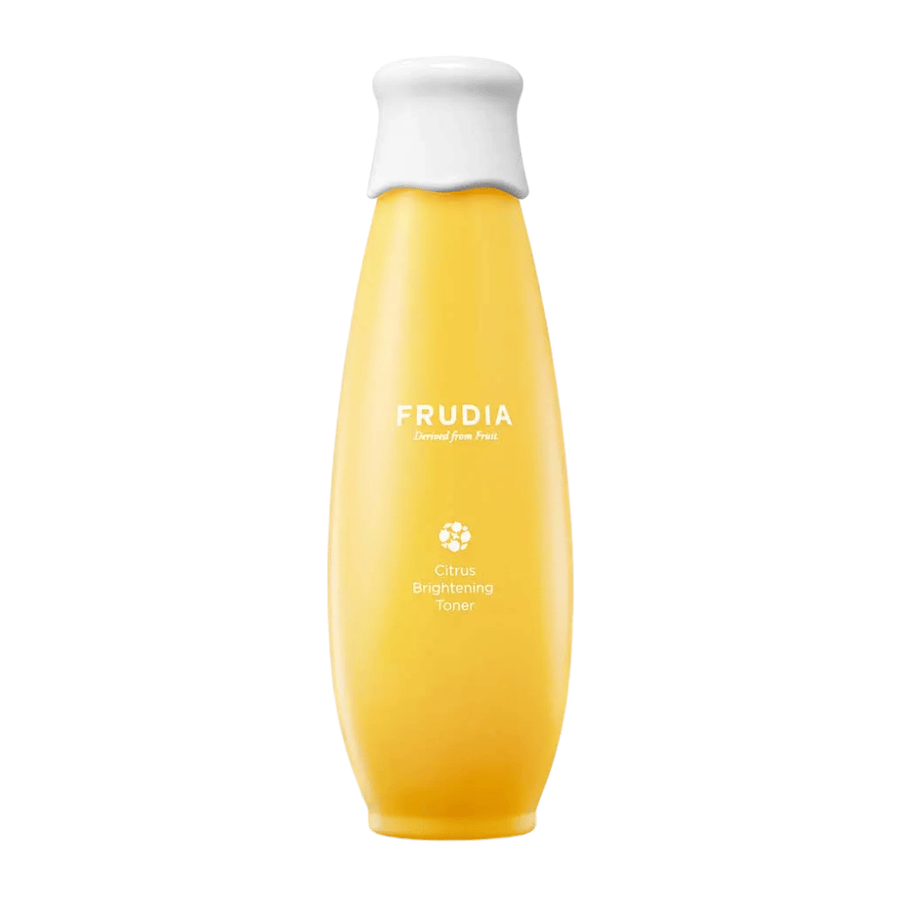 FRUDIA Citrus Brightening Toner 195 ml – koreanisches Gesichtswasser mit Zitrus und Vitamin C, das den Hautton aufhellt, Feuchtigkeit spendet und der Haut einen frischen, gleichmäßigen Glanz verleiht.