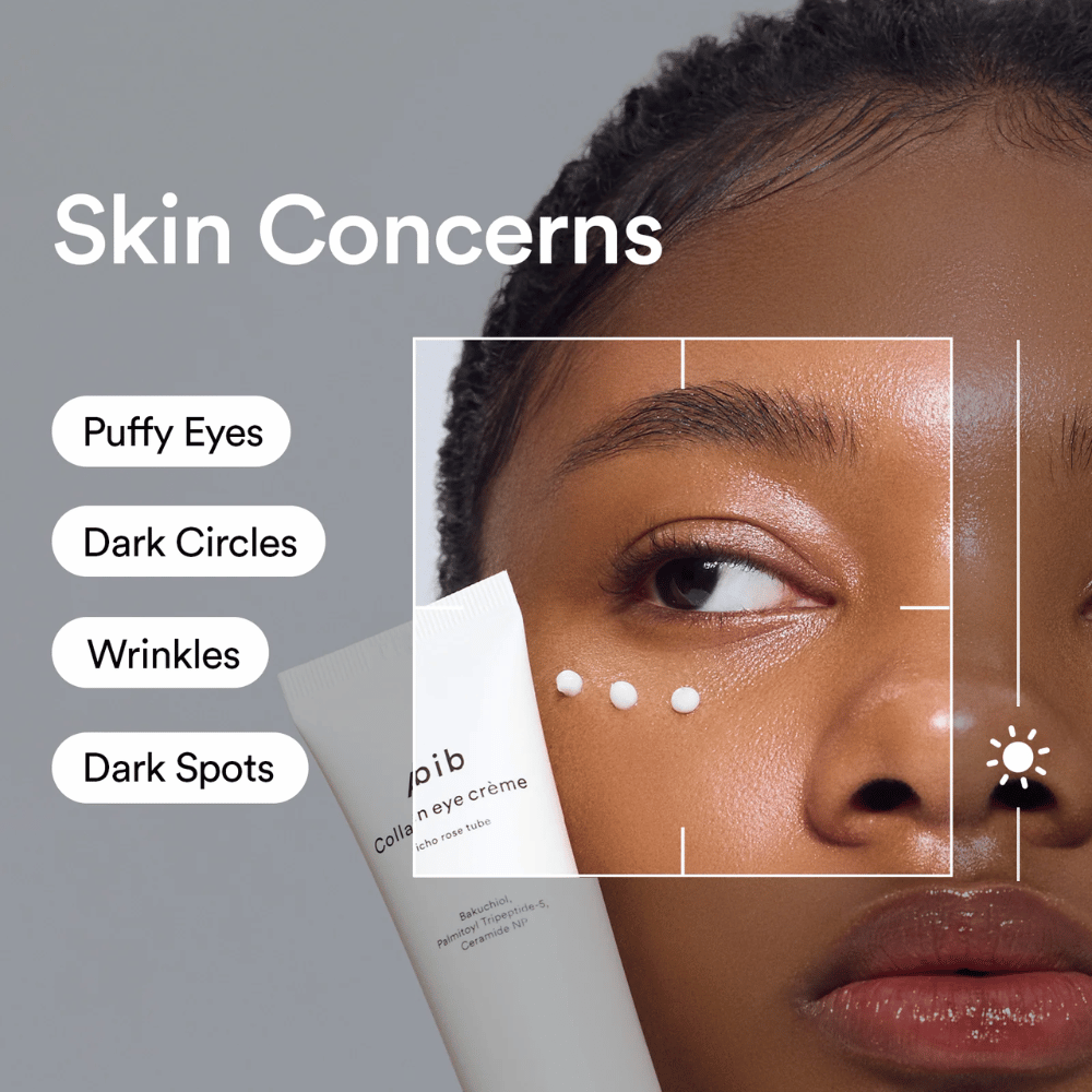 Frau trägt Abib Collagen Eye Crème unter dem Auge auf, um Schwellungen, dunkle Ringe, Falten und Pigmentflecken zu behandeln.