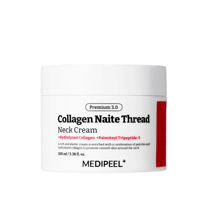 MEDIPEEL Collagen Naite Thread Neck Cream Premium 3.0 100 ml – koreanische Halscreme mit Kollagen und Palmitoyl Tripeptid-5 für Straffung, Anti-Aging und verbesserte Hautstruktur.