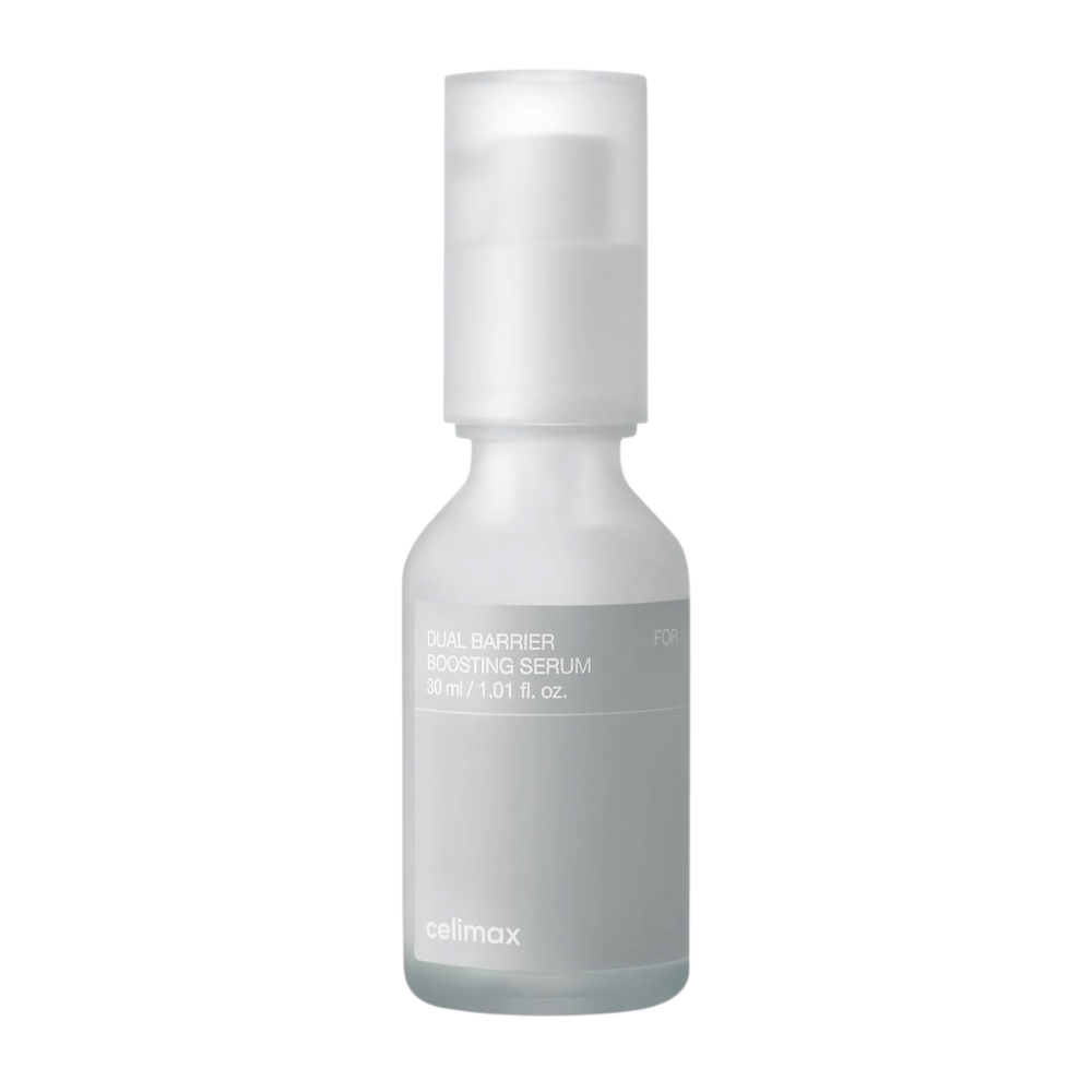 Celimax Dual Barrier Boosting Serum Produktbild auf weißem Hintergrund, koreanisches Serum für empfindliche und trockene Haut.