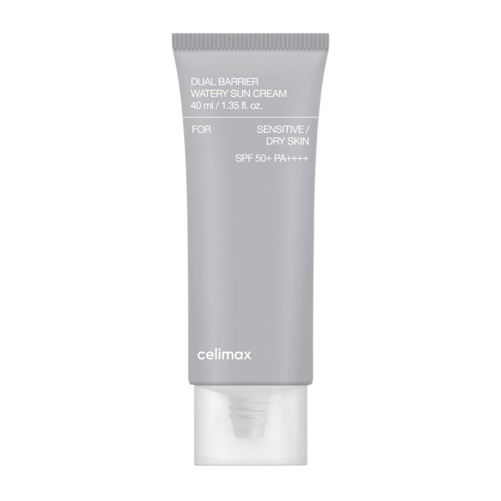 Celimax Dual Barrier Watery Sun Cream SPF50+ PA++++ 40 ml – feuchtigkeitsspendender mineralbasierter Sonnenschutz für trockene und empfindliche Haut mit Ceramiden und Aquatide.
