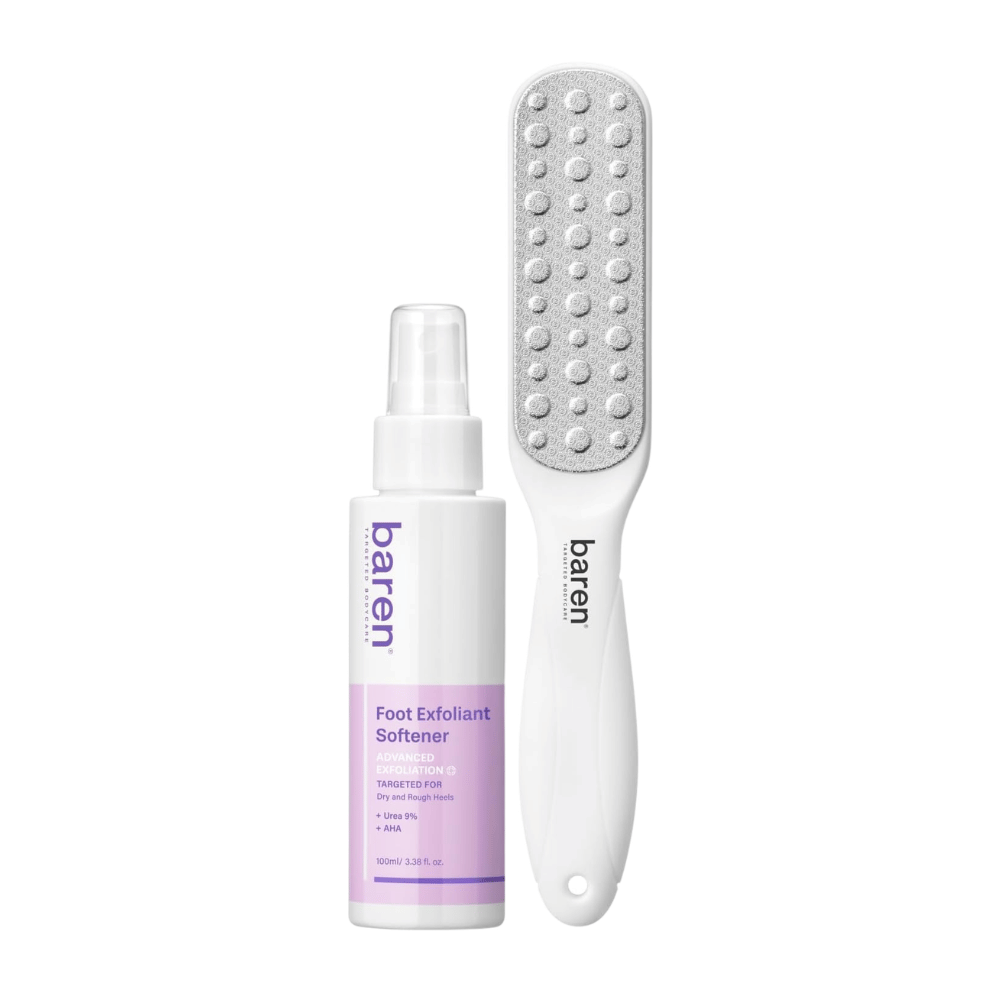 BAREN Foot Callus Eraser Home Set – Foot Exfoliant Softener und doppelseitige Fußfeile für trockene Füße und Hornhaut