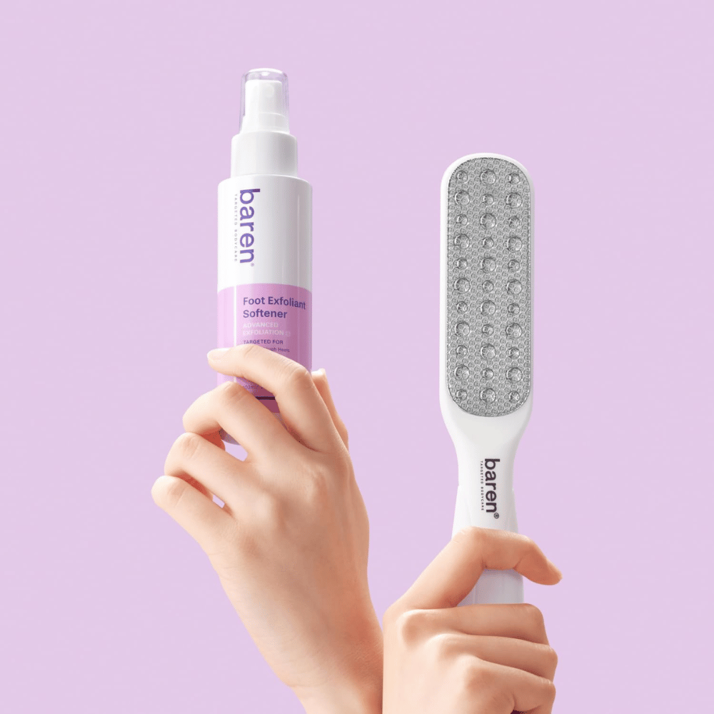BAREN Foot Callus Eraser Home Set – Fußpflege-Set mit exfolierendem Foot Exfoliant Softener und Fußfeile gegen Hornhaut