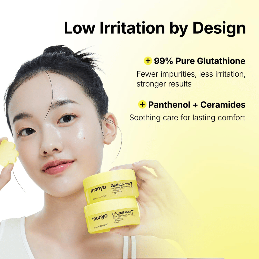 Ma:nyo Glutathione 7 Dark Spot Serum Patch mit 99 % Glutathion, Panthenol und Ceramiden zur sanften Behandlung von Pigmentflecken