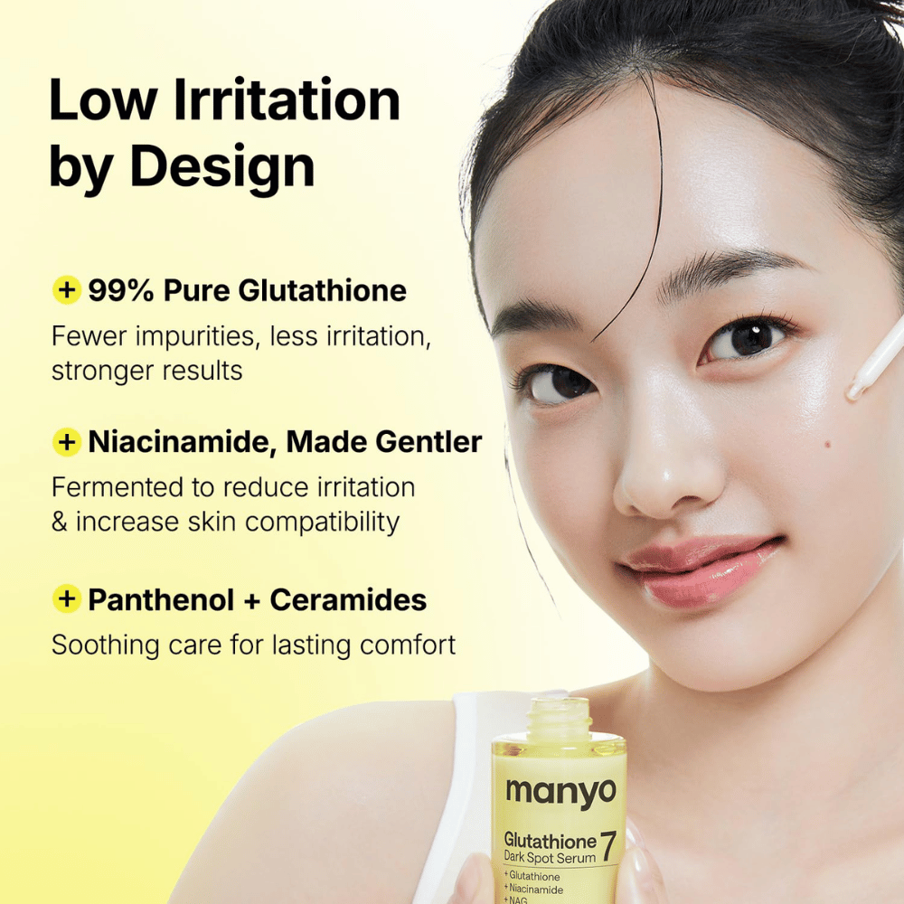 Ma:nyo Glutathione 7 Dark Spot Serum mit 99 % Glutathion, Niacinamid, Panthenol und Ceramiden für eine sanfte Hautpflege