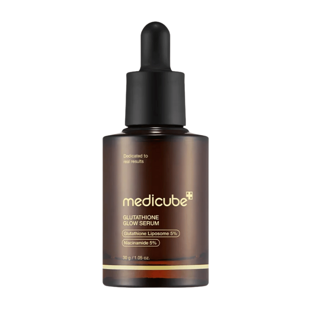 Medicube Glutathione Glow Serum – Ein strahlendes Serum mit 5% Glutathion-Liposom und 5% Niacinamid. Gleichen Sie den Hautton aus, reduzieren Sie dunkle Flecken und verleihen Sie der Haut einen strahlenden Glanz.