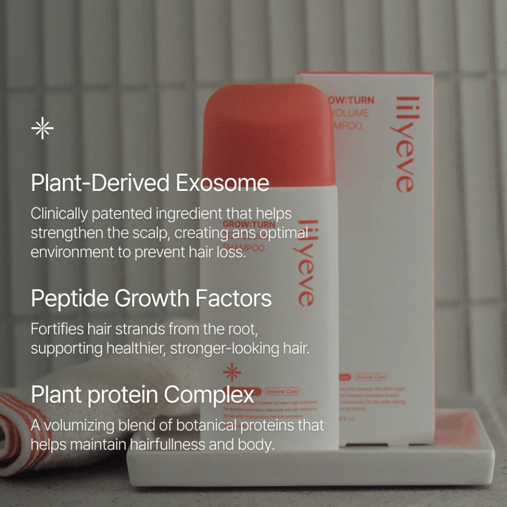 LILYEVE Grow:Turn Exosome 3D Volume Brush Shampoo mit klinisch entwickelter Formel für Kopfhaut und Volumen