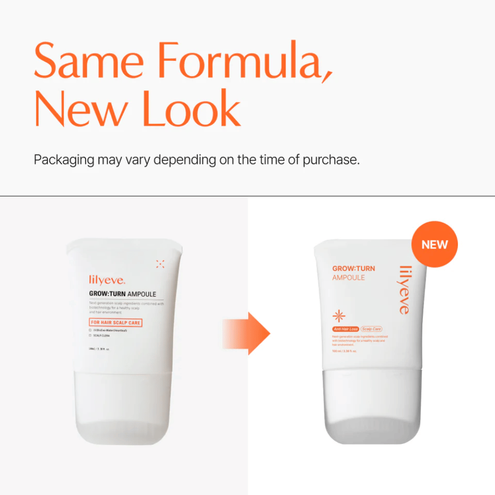 Bild, das die neue vs. alte Verpackung des Produkts zeigt – gleiche Formel, aber aktualisiertes Design.