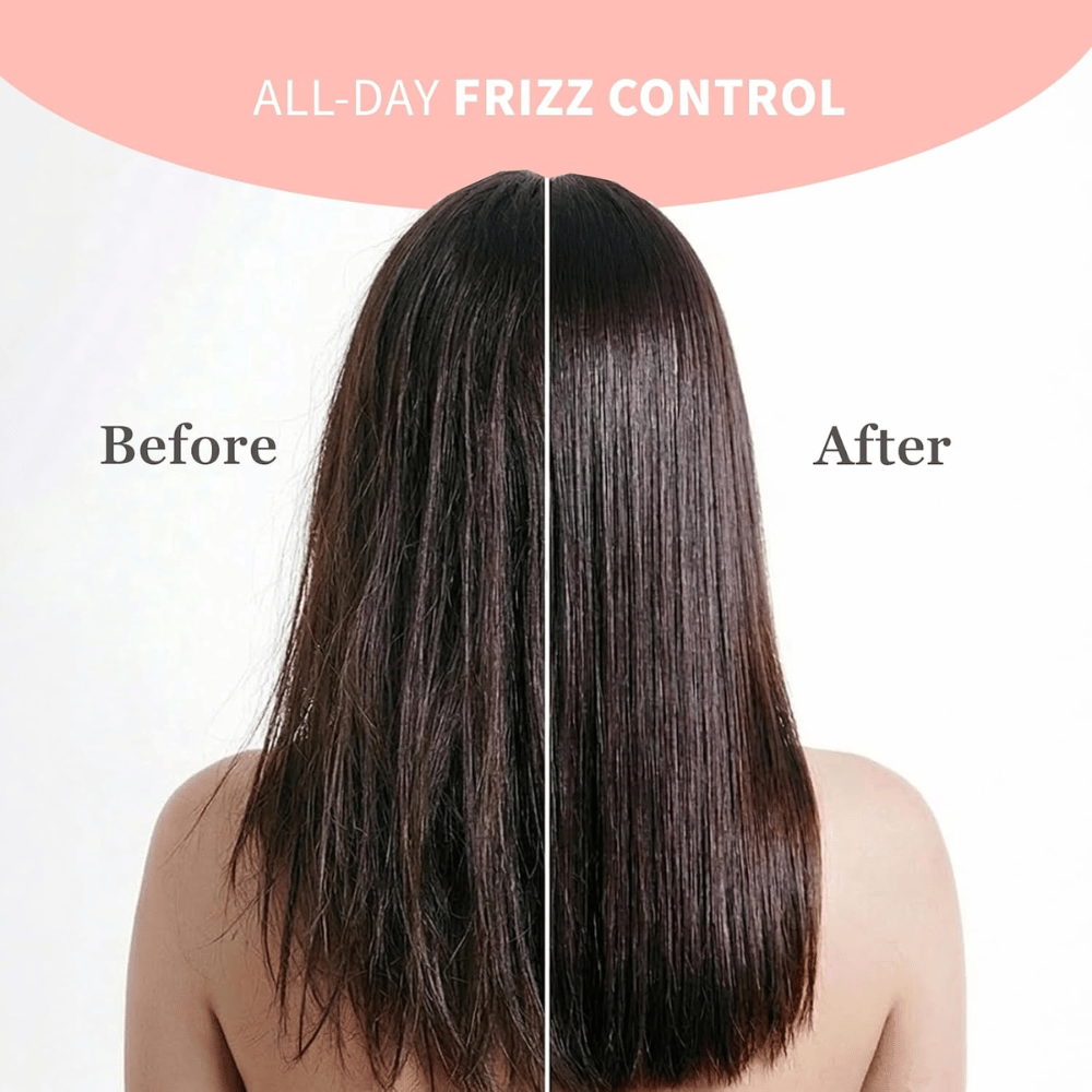 TOCOBO Heat Proof Hair Mist #01 Lowkey Famous – Vorher und Nachher mit Frizz-Kontrolle und glatterem Haar