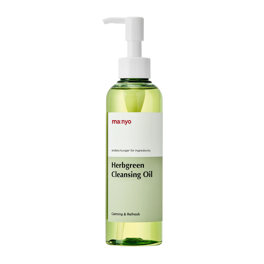 ma:nyo Herbgreen Cleansing Oil Reinigungsöl mit Pumpe, sanfte Ölreinigung, die Make-up entfernt und Poren effektiv reinigt