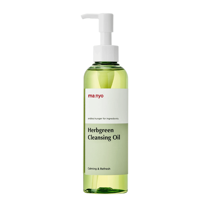 ma:nyo Herbgreen Cleansing Oil Reinigungsöl mit Pumpe, sanfte Ölreinigung, die Make-up entfernt und Poren effektiv reinigt