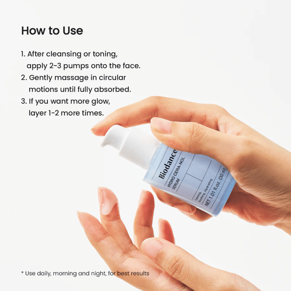 Nach der Reinigung oder gesichtswasser, 2–3 Pumpstöße auf das Gesicht auftragen. Sanft in kreisenden Bewegungen einmassieren, bis das Serum vollständig absorbiert ist. Für zusätzlichen Glanz, 1–2 weitere Schichten auftragen. Morgens und abends anwenden.