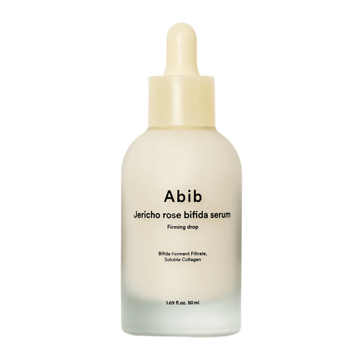 Freigestelltes reines Produktbild von Abib Jericho Rose Bifida Serum Firming Drop auf hellem Hintergrund.