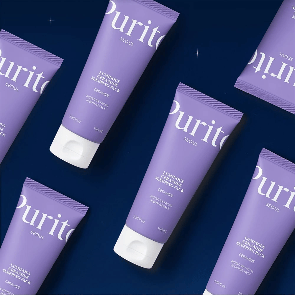 Purito SEOUL Luminous Ceramide Sleeping Pack – feuchtigkeitsspendende Nachtmaske mit Ceramiden, die die Hautbarriere stärkt und für Strahlkraft sorgt