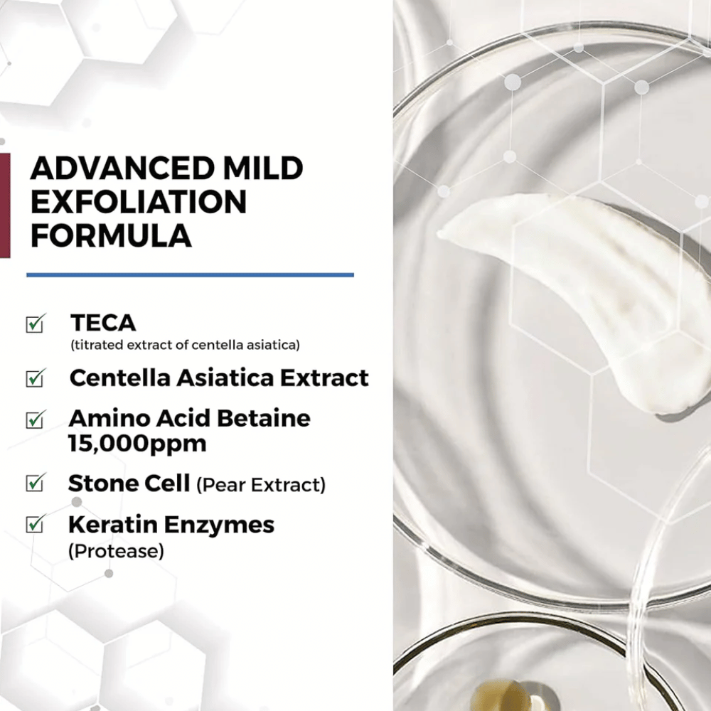 Centellian24 Madeca Amino Acid Cleansing Foam Inhaltsstoffe – milde exfolierende Formel mit TECA, Centella Asiatica-Extrakt, Aminosäuren und Keratin-Enzymen, die helfen, die Haut sanft zu reinigen und abgestorbene Hautzellen zu entfernen.