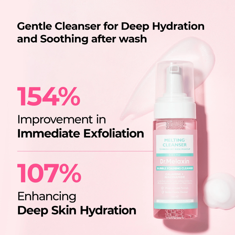 Dr. Melaxin Bubble Foaming Cleanser, der tiefe Reinigung, Peeling und intensive Feuchtigkeitsversorgung bietet