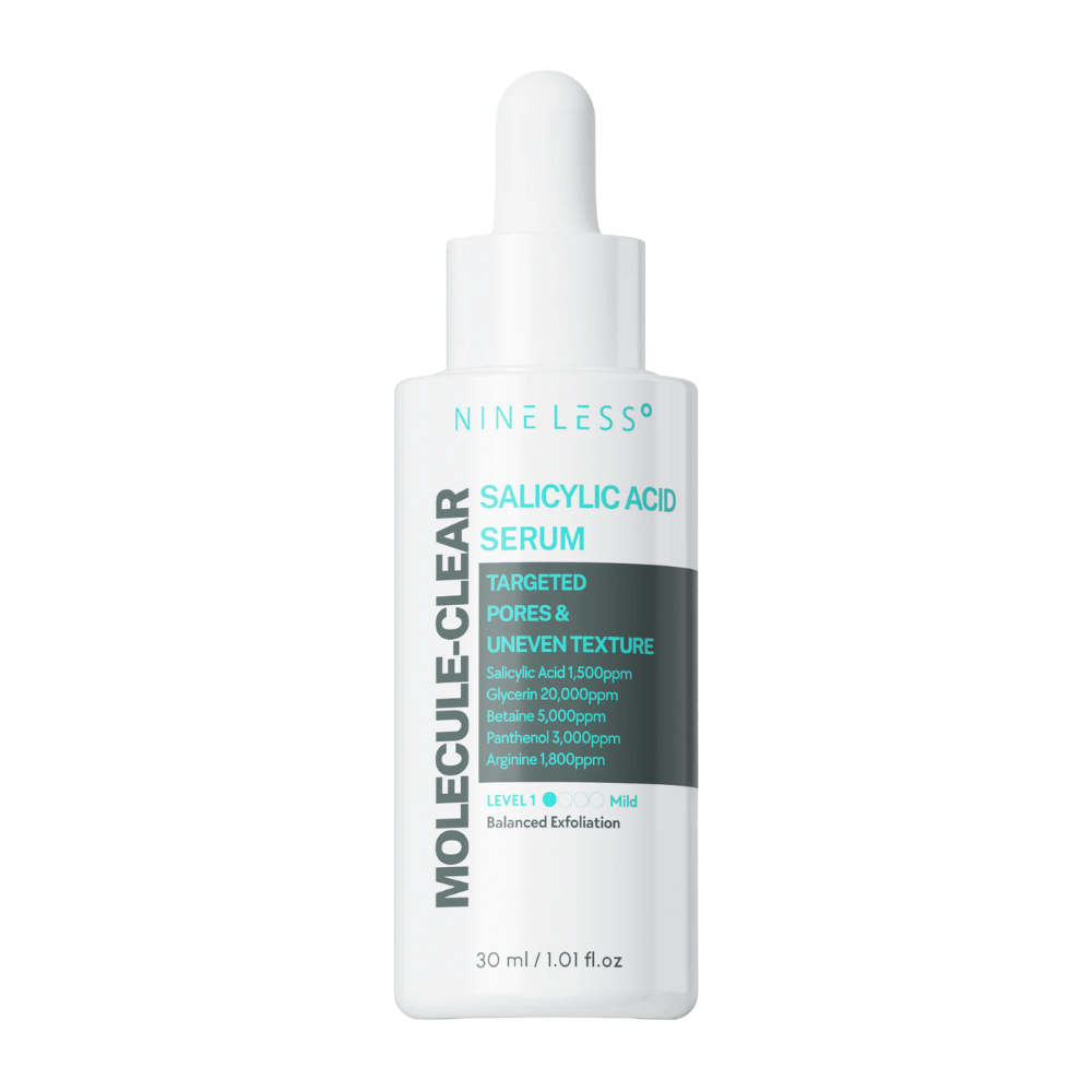 Nineless Molecule-Clear Salicylic Acid Serum 30 ml – exfolierendes Serum mit BHA, Glycerin, Betaine und Panthenol zur Reduzierung von Poren, Glättung der Hautstruktur und zur Feuchtigkeitspflege.