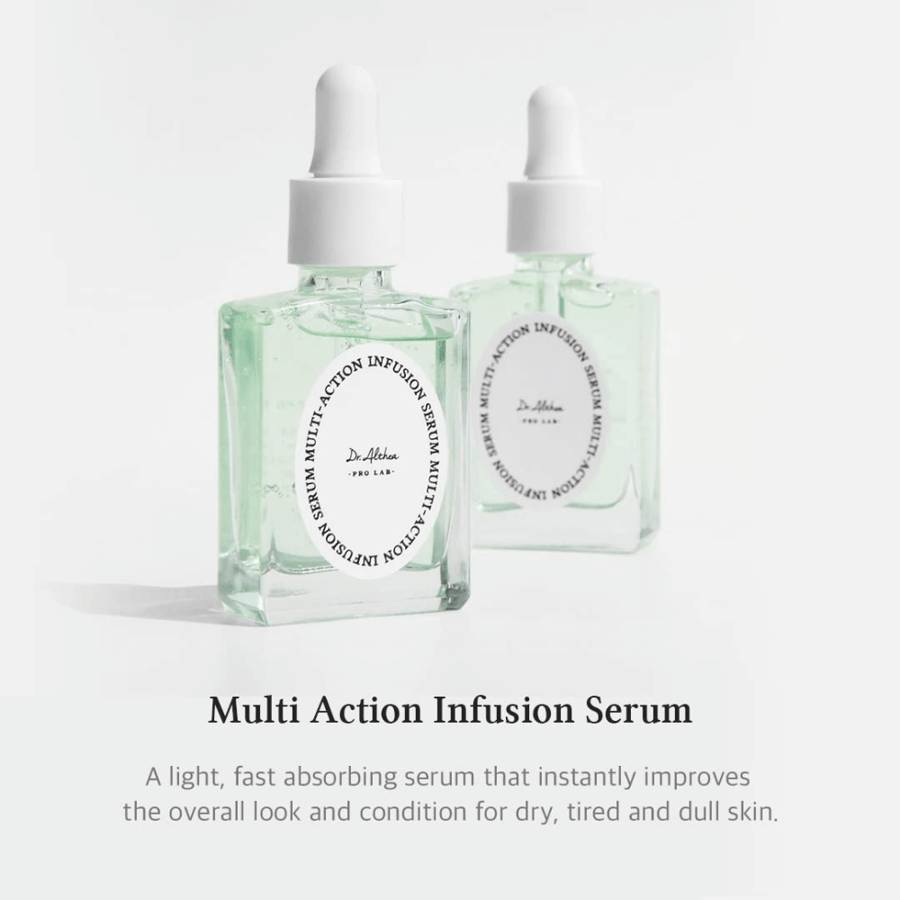 Dr. Althea Multi Action Infusion Serum – leichtes Gesichtsserum, das schnell einzieht und trockene, müde und fahle Haut verbessert.