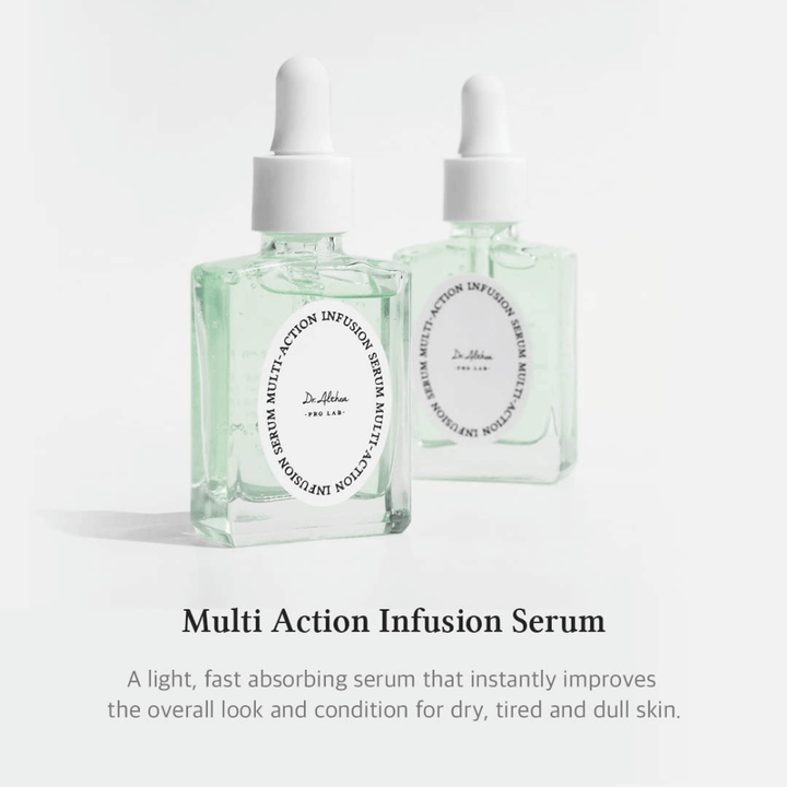 Dr. Althea Multi Action Infusion Serum – leichtes Gesichtsserum, das schnell einzieht und trockene, müde und fahle Haut verbessert.