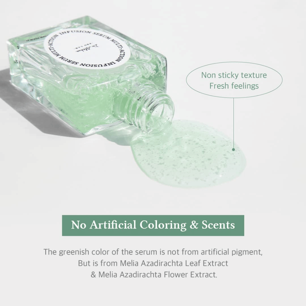 Dr. Althea Multi Action Infusion Serum mit leichter, frischer Textur ohne klebriges Gefühl, angereichert mit natürlichen Inhaltsstoffen und frei von Parfüm.