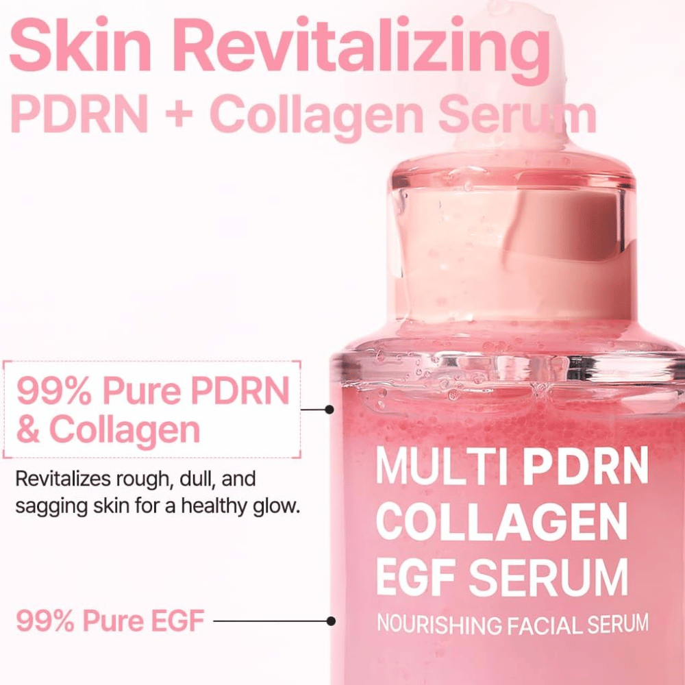 Purito Multi PDRN Collagen EGF Serum mit PDRN, Kollagen und EGF für Ausstrahlung, Elastizität und revitalisierende Hautpflege.