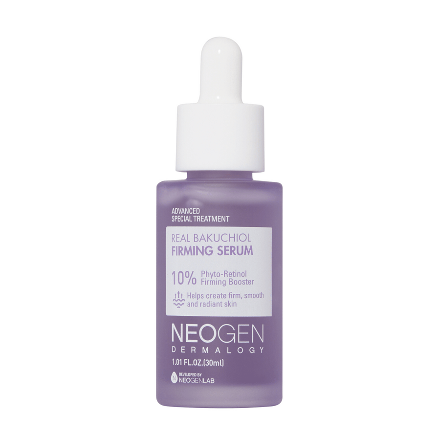 A NEOGEN Dermalogy Real Bakuchiol Firming Serum 30ml med uppstramande och anti-aging ingredienser.