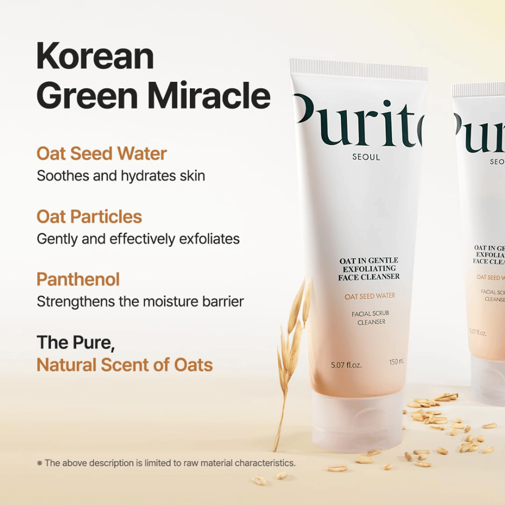 Purito SEOUL exfolierende Reinigung mit Haferkernwasser und Panthenol – stärkt die Hautbarriere und entfernt sanft abgestorbene Hautzellen