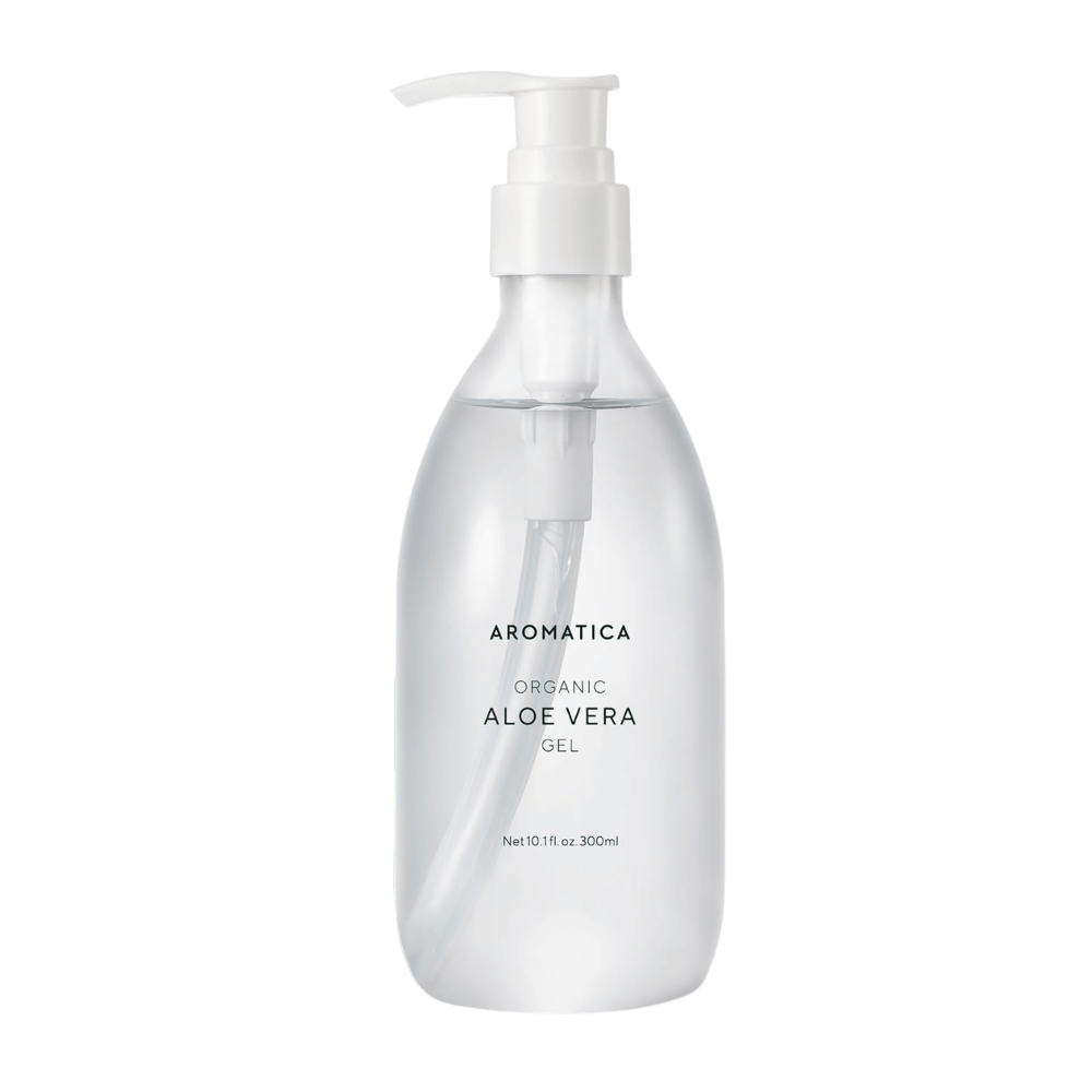 1. AROMATICA Organic Aloe Vera Gel 300 ml – Produktbild mit Pumpspender