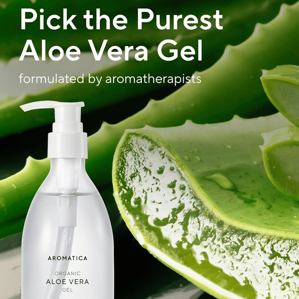 AROMATICA Organic Aloe Vera Gel – Aloe-Vera-Gel mit natürlichem Aloe-Vera-Blatt