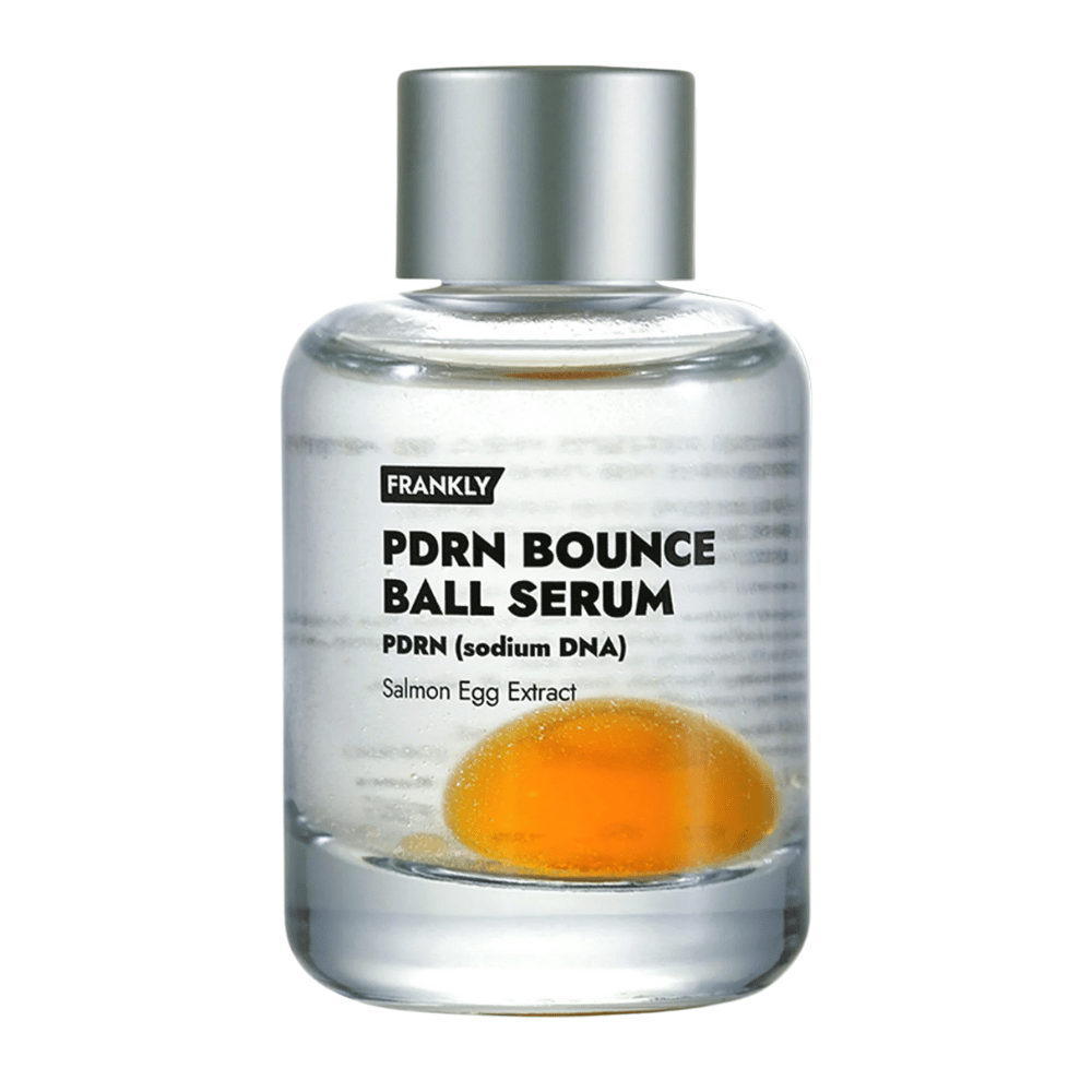 FRANKLY PDRN Bounce Ball Serum – koreanisches Gesichtsserum mit PDRN und Lachseiextrakt, das die Hautbarriere stärkt und Elastizität verleiht.