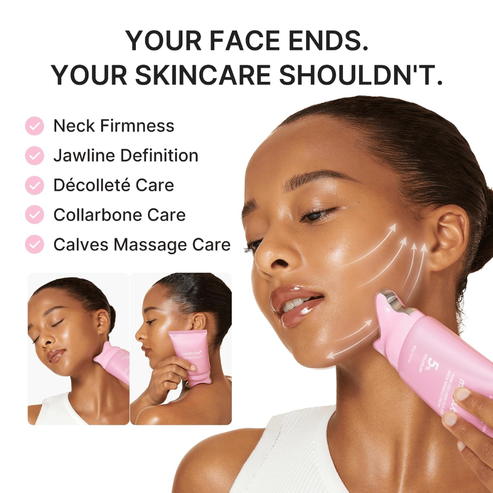 3. Medicube PDRN Collagen Gua Sha Neck Wrinkle Cream – straffende Massage für Hals und Kieferlinie