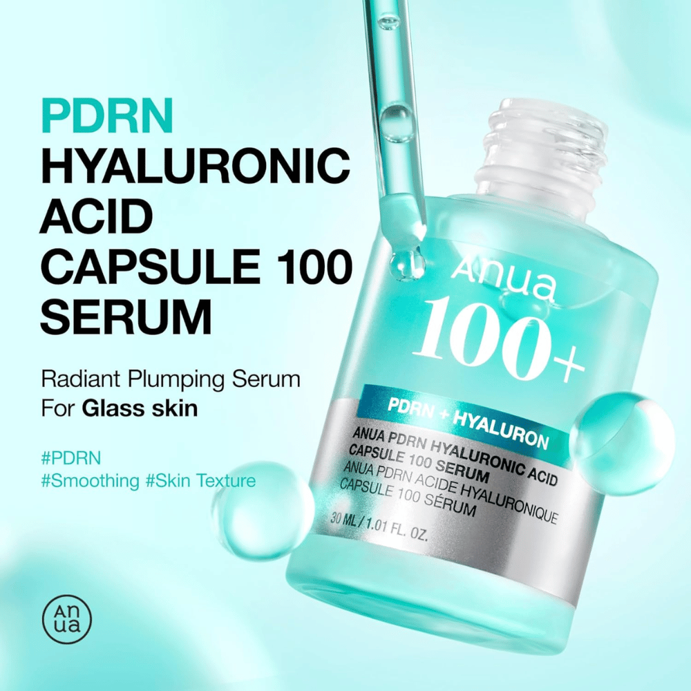 Anua PDRN Hyaluronic Acid Capsule 100 Serum ist ein feuchtigkeitsspendendes Serum für einen strahlenden "Glass Skin"-Look. Enthält PDRN und Hyaluronsäure, um die Hautstruktur zu glätten und intensive Feuchtigkeit zu spenden. Perfekt, um die Elastizität und Weichheit der Haut wiederherzustellen!