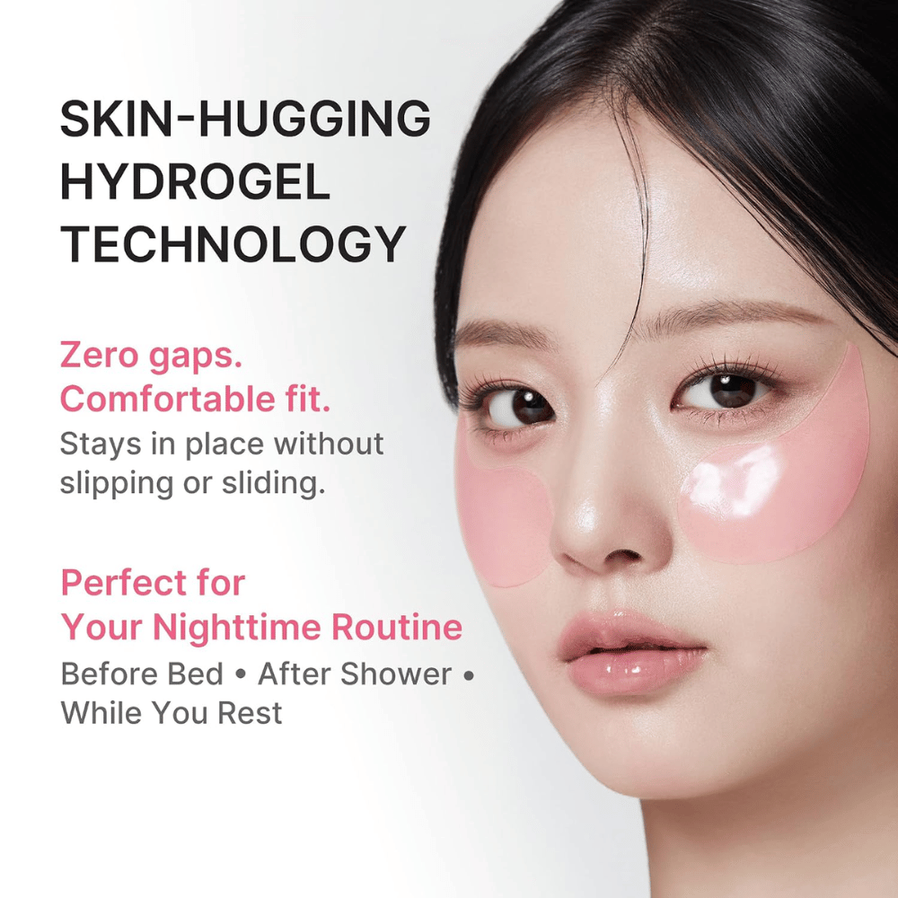 2. Medicube PDRN Pink Caffeine Collagen Eye Patch – rosa Hydrogel-Augenpads, die bequem unter den Augen sitzen
