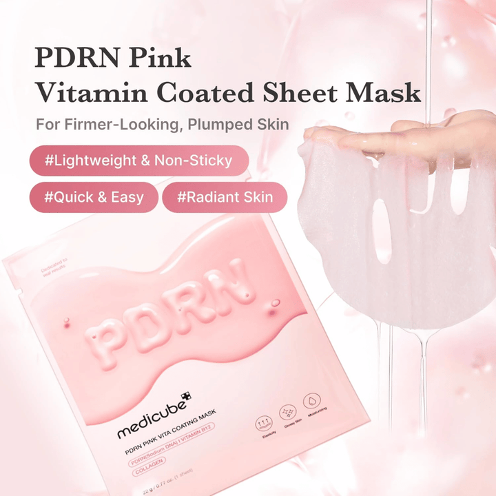 Produktbild mit Maske und Verpackung – Fokus auf feuchtigkeitsspendendes sheet mask mit leichtem, nicht klebrigem Gefühl.