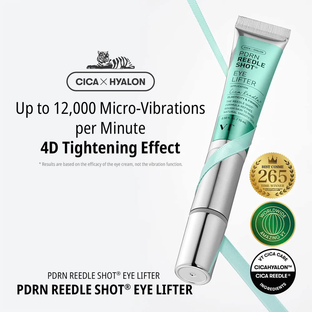 Augencreme von VT Cosmetics mit PDRN und Mikro-Vibration, die feine Linien reduziert, tiefenwirksam Feuchtigkeit spendet und für eine straffere Haut im Augenbereich sorgt